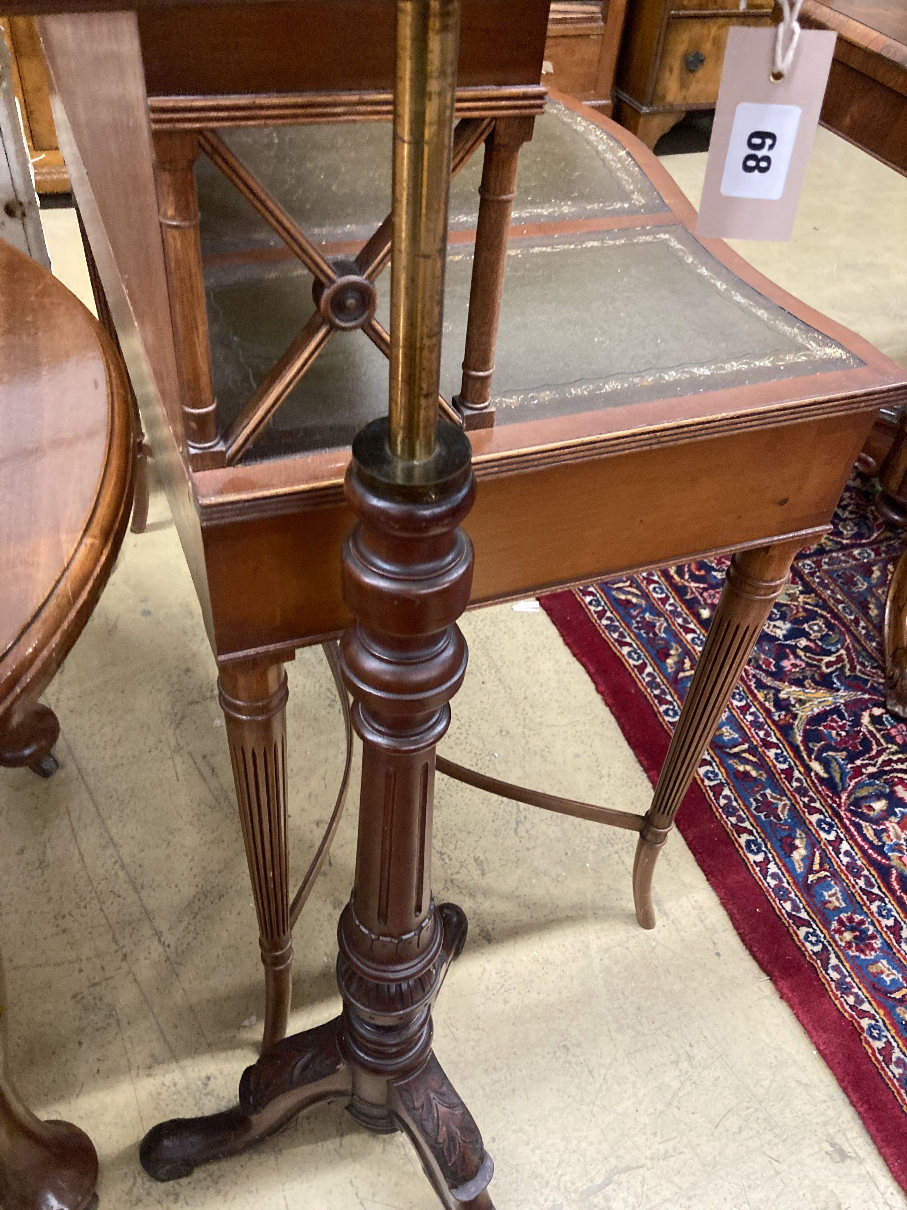 A Victorian mahogany adjustable music stand (a.f.)